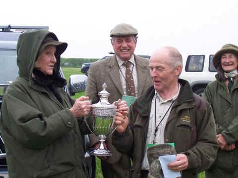 Lady Fairhaven presents the winners trophy to Terry Harris, April 2009